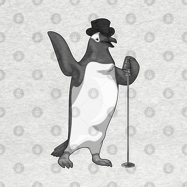 Penguin Singer Microphone Music by Markus Schnabel